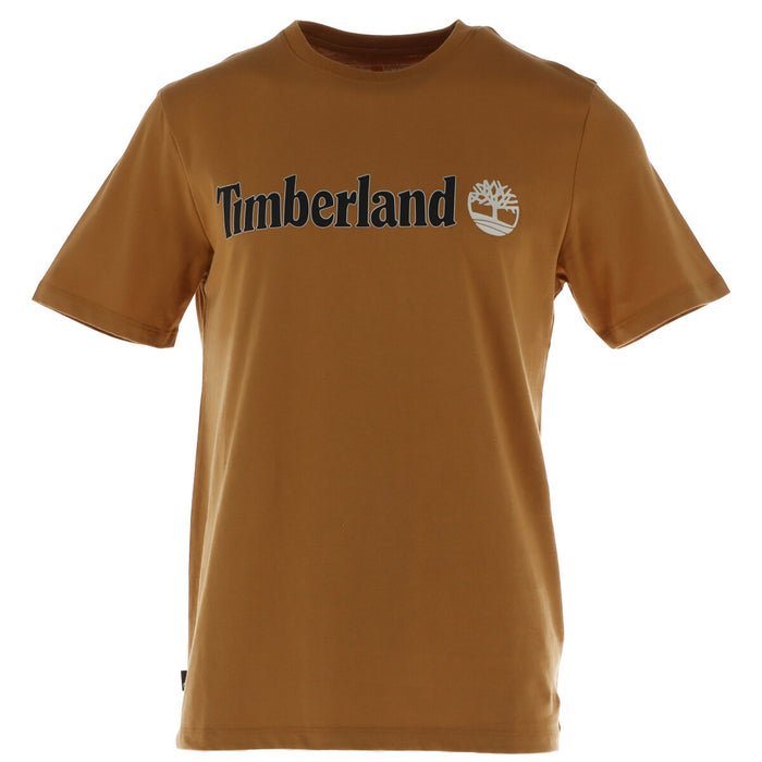 Image 7 : T-shirt Timberland homme bleu marine porté, style casual décontracté — Delvale