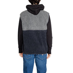 Image 2 : Vue de face du gilet polaire zippé Tommy Hilfiger homme en sherpa bicolore, logo brodé sur la poitrine gauche — Delvale