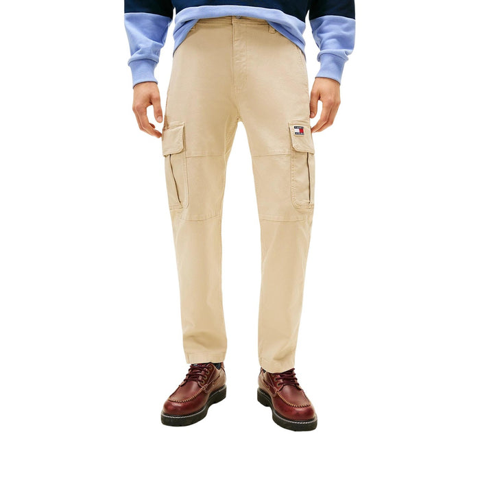 Image 1 : Pantalon homme Tommy Hilfiger Jeans beige en coton organique, vue de face — Delvale