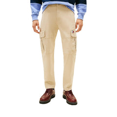 Image 1 : Pantalon homme Tommy Hilfiger Jeans beige en coton organique, vue de face — Delvale