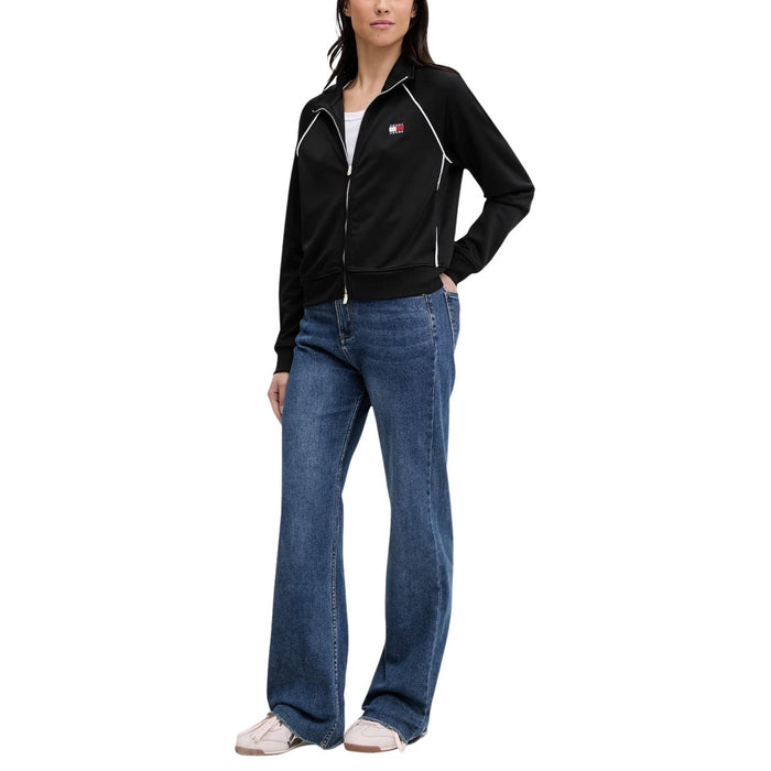 Image 2 : Détail écusson drapeau brodé sur sweat Tommy Hilfiger Jeans femme noir — Delvale