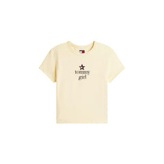 Image 1 : T-shirt blanc Tommy Hilfiger Jeans femme en coton organique, vue de face — delvale