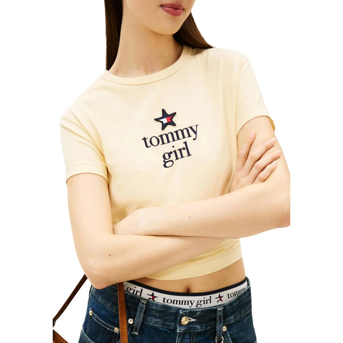 Image 3 : T-shirt blanc Tommy Hilfiger Jeans femme en coton organique, vue de dos — delvale