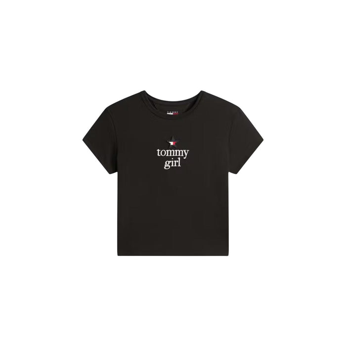 Image 4 : T-shirt blanc Tommy Hilfiger Jeans femme en coton organique, vue d'ensemble — delvale