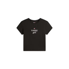 Image 4 : T-shirt blanc Tommy Hilfiger Jeans femme en coton organique, vue d'ensemble — delvale