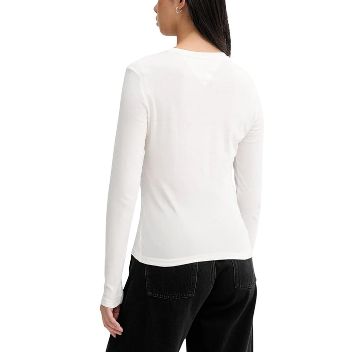 Image 3 : T-shirt blanc Tommy Hilfiger Jeans femme détail encolure ronde intemporelle — delvale