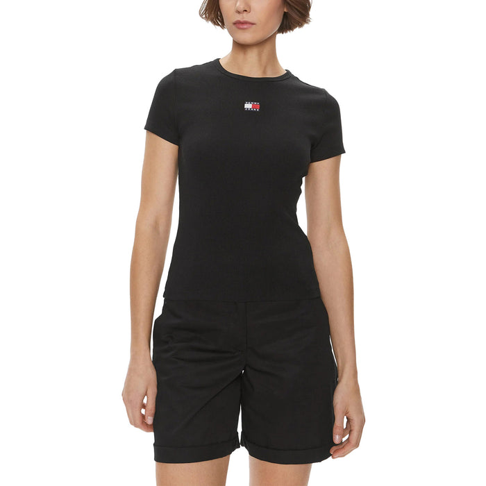 Image 6 : Vue profil t-shirt Tommy Hilfiger Jeans femme lilas casual — delvale