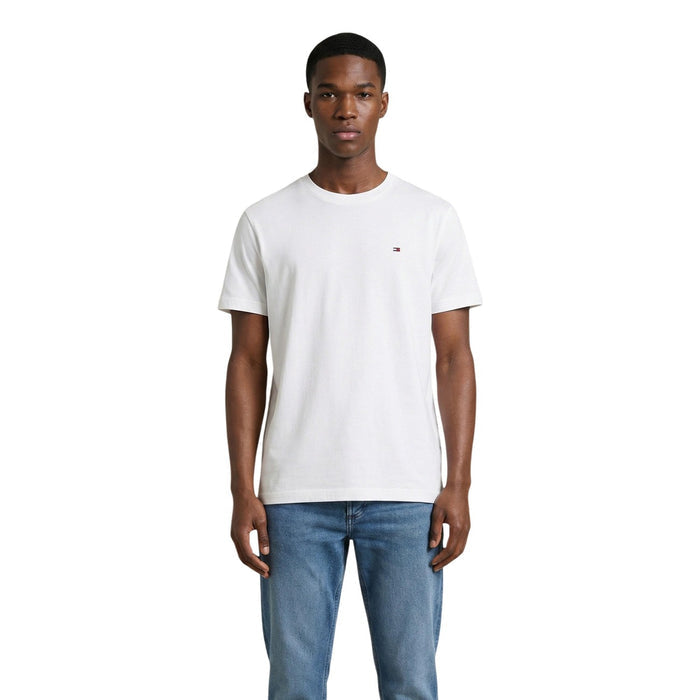Image 1 : T-shirt blanc Tommy Hilfiger Jeans homme en coton organique, vue de face — Delvale