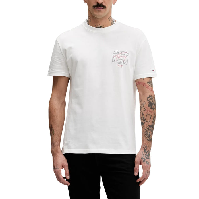 Image 1 : T-shirt blanc Tommy Hilfiger Jeans homme manches courtes col rond — Delvale