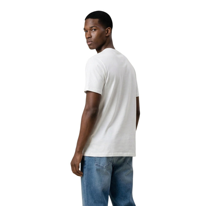 Image 2 : T-shirt blanc Tommy Hilfiger Jeans homme, détail du col rond et des manches courtes — Delvale