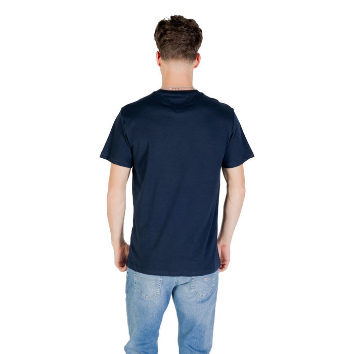 Image 2 : T-shirt Tommy Hilfiger Jeans homme bleu avec impression, détail du motif — Delvale