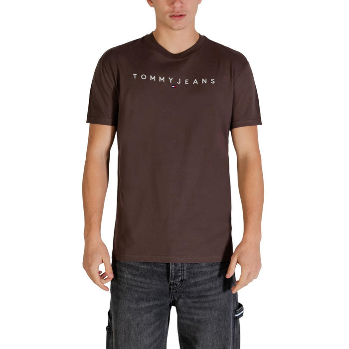 Image 3 : Vue d'ensemble du t-shirt homme marron Tommy Hilfiger Jeans, manches courtes — Delvale