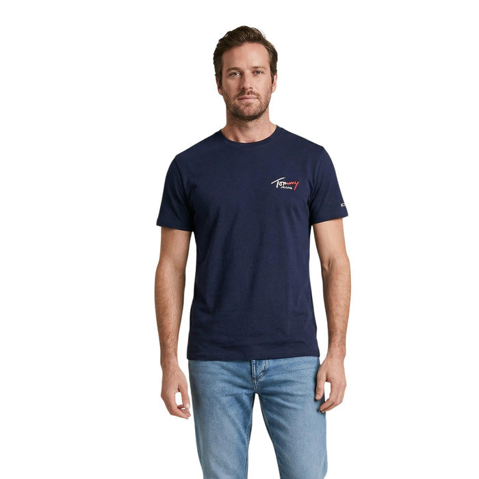 Image 4 : T-shirt Tommy Hilfiger Jeans homme noir, détail de la coupe et du tombé — Delvale