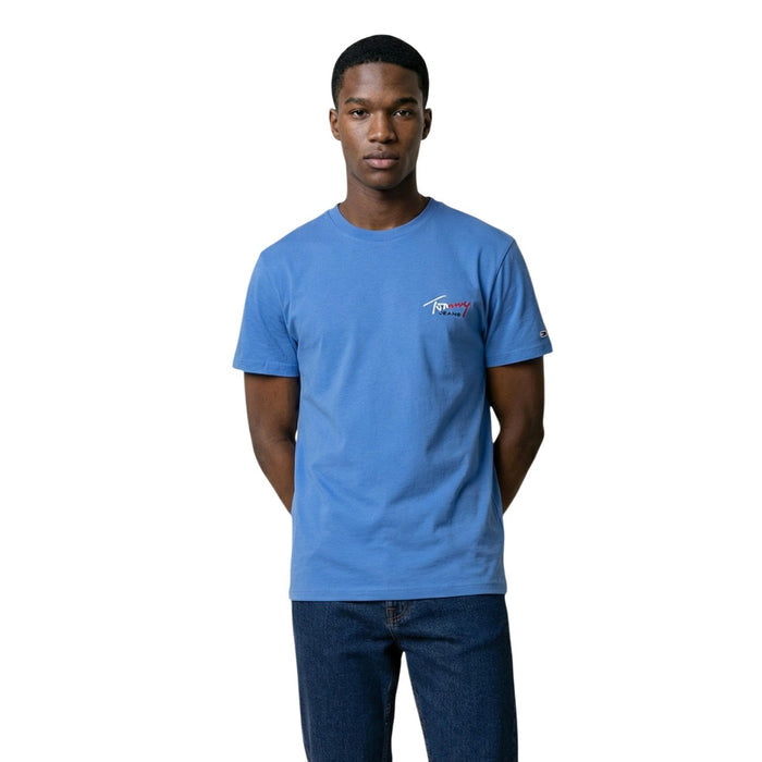 Image 6 : T-shirt Tommy Hilfiger Jeans homme noir, zoom sur la texture coton organique — Delvale