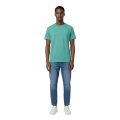 Image 2 : T-shirt Tommy Hilfiger Jeans homme vert, détail du col rond et des manches courtes — Delvale