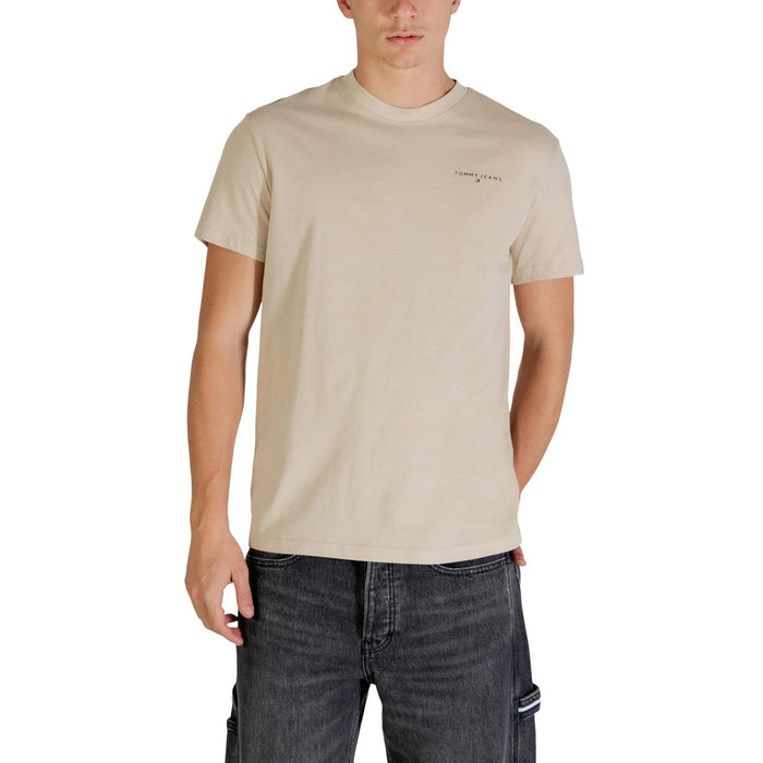 Image 5 : T-shirt Tommy Hilfiger Jeans homme vert, détail de la texture coton organique — Delvale