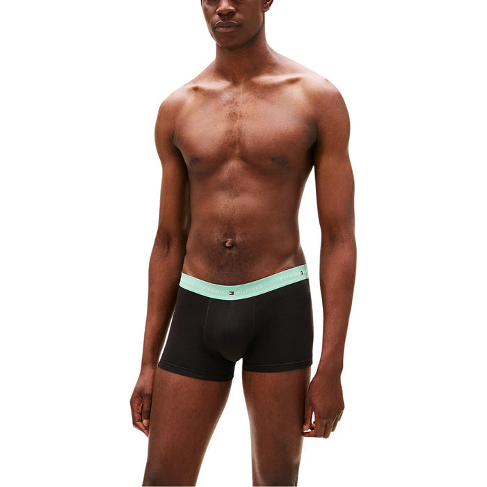 Image 4 : Trio de boxers Tommy Hilfiger homme, ceintures bleu marine, menthe et vert vif, présentation produit — Delvale