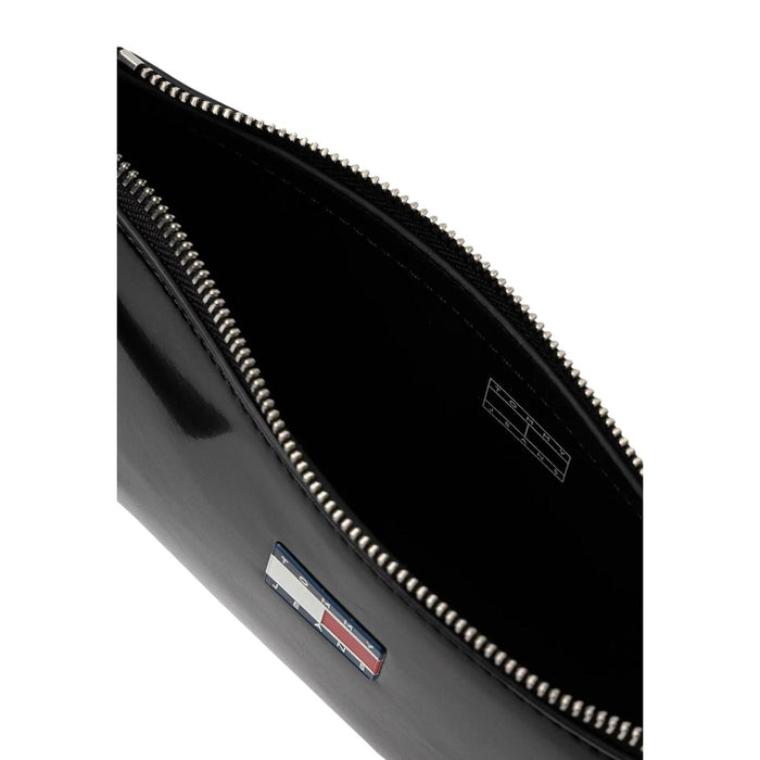 Image 3 : Vue d'ensemble du sac baguette Tommy Hilfiger femme noir vernis avec éléments argentés — Delvale