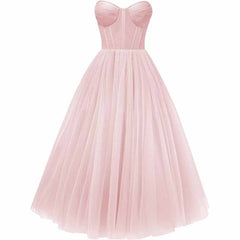 Tulle Prom Dresses Teens Ball Gown Corset Homecoming Dresses Tea Length Formal Cocktail Dress