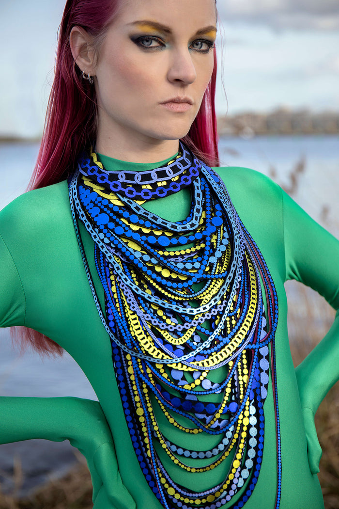 Uli Amsterdam Pearl Petite Necklace Blue Mix
