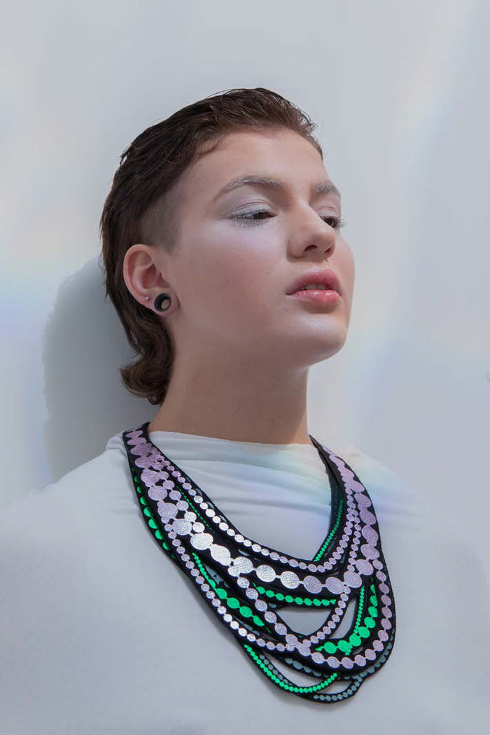 Uli Amsterdam Pearl Petite Necklace Blue Mix