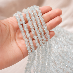 Uncut Raw Aquamarine Crystal Chip Beads for Necklace (Protection and Anxiety Relief)