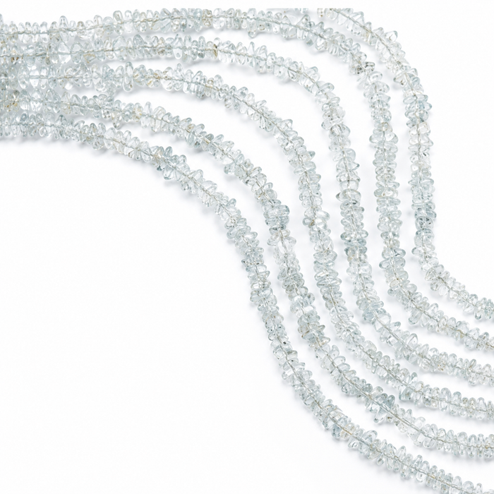 Uncut Raw Aquamarine Crystal Chip Beads for Necklace (Protection and Anxiety Relief)