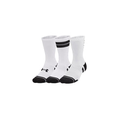 Image 1 : Lot de 3 paires de chaussettes Under Armour Performance Crew blanc et noir, vue de face — Delvale