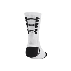 Image 3 : Chaussettes sport Under Armour blanches avec pointe et talon noirs renforcés, vue arrière — Delvale