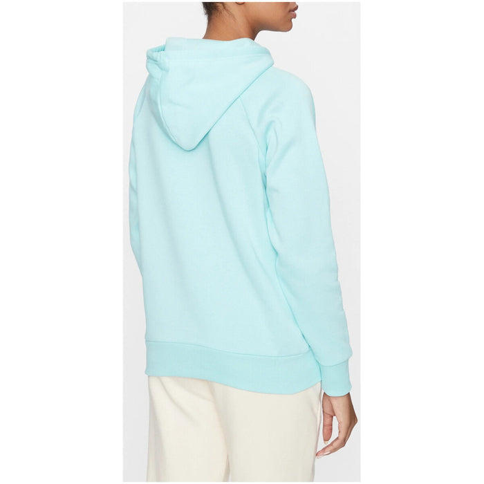 Image 2 : Détail capuche et finitions sweat Under Armour turquoise femme — Delvale