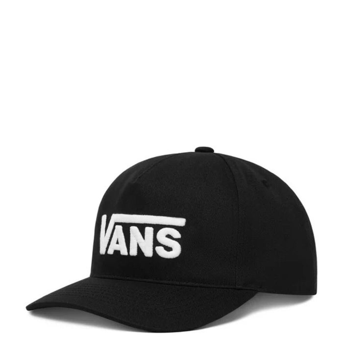 Image 1 : Casquette Vans homme noire vue de trois quarts avec logo brodé blanc emblématique sur la façade — Delvale