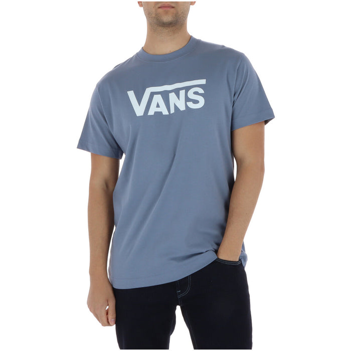 Image 1 : T-shirt homme Vans bleu azur à imprimé, vue de face — delvale