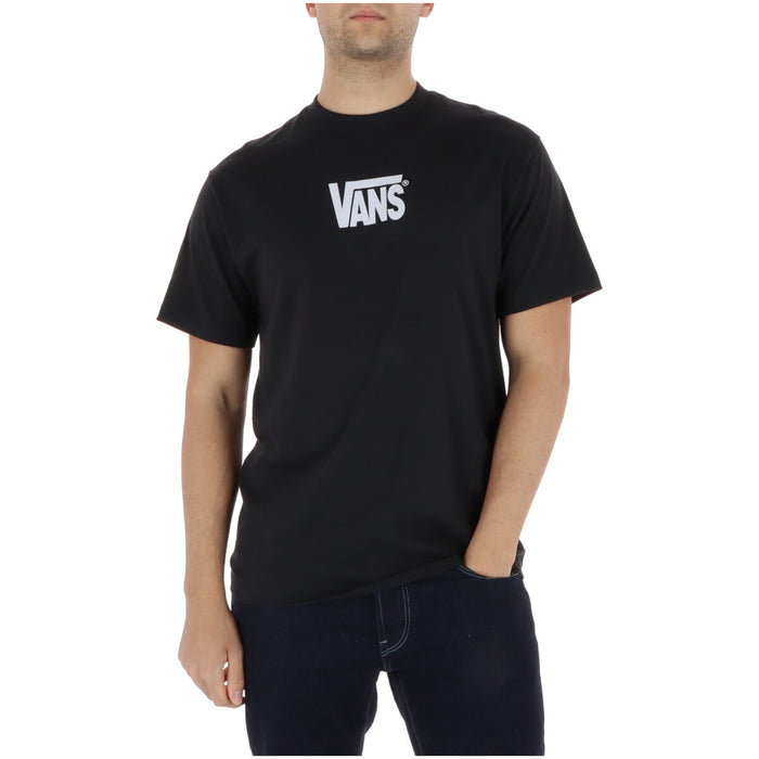 Image 1 : T-shirt homme Vans noir avec imprimé graphique, vue de face — delvale