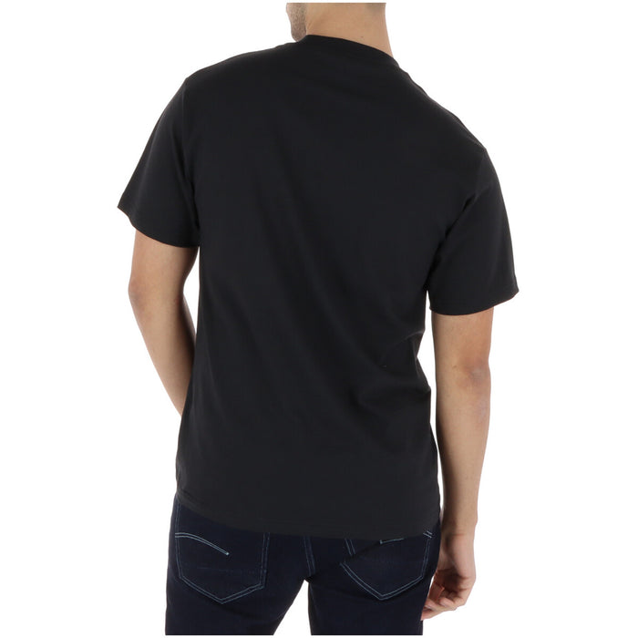 Image 2 : T-shirt homme Vans noir col rond manches courtes, vue de dos — delvale