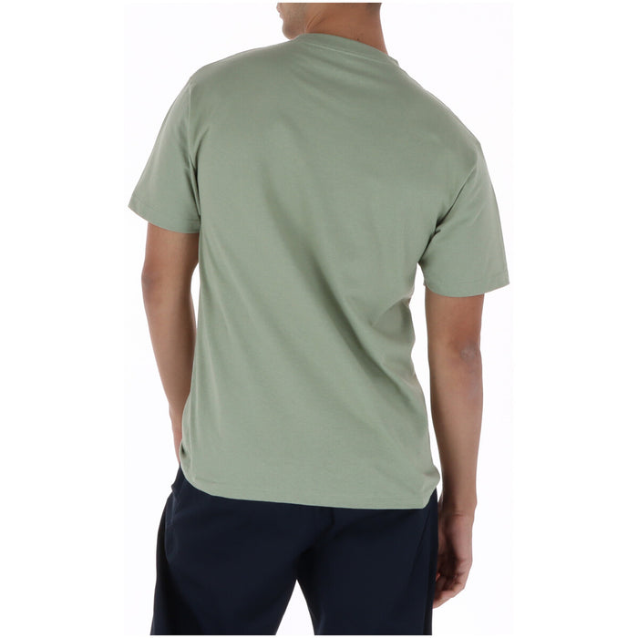 Image 2 : T-shirt homme Vans vert imprimé, détail du motif graphique et de l'encolure ronde — delvale
