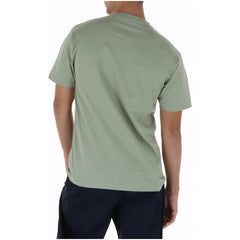 Image 2 : T-shirt homme Vans vert imprimé, détail du motif graphique et de l'encolure ronde — delvale
