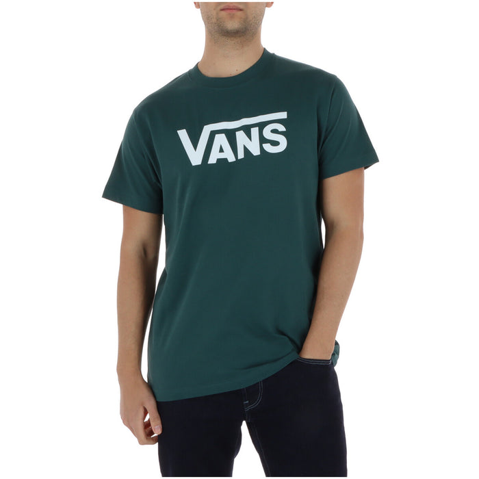 Image 1 : T-shirt homme Vans vert imprimé col rond manches courtes, vue face — delvale