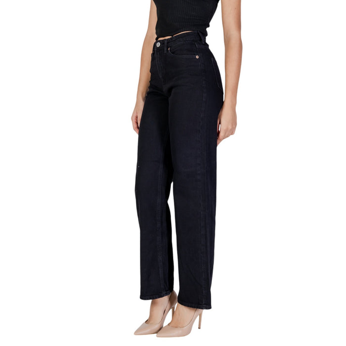 Image 2 : Jean femme Vero Moda noir en coton stretch, vue de profil — Delvale