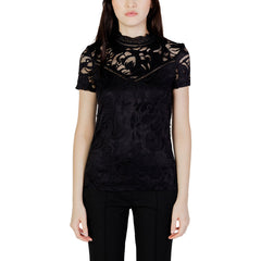 Image 1 : Blouse noire Vila Clothes femme manches courtes, vue de face — Delvale