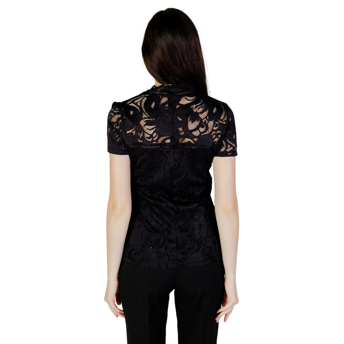 Image 2 : Blouse Vila Clothes femme noire en polyamide élasthanne, détail coupe — Delvale