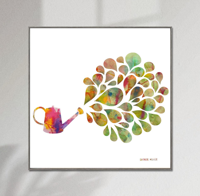 Watercolor Print, Wall Art Prints, Abstract Art Print, Art Print, Watering Can, Modern Art, Original Art Watercolor, Kids Room Decor