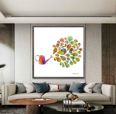 Watercolor Print, Wall Art Prints, Abstract Art Print, Art Print, Watering Can, Modern Art, Original Art Watercolor, Kids Room Decor