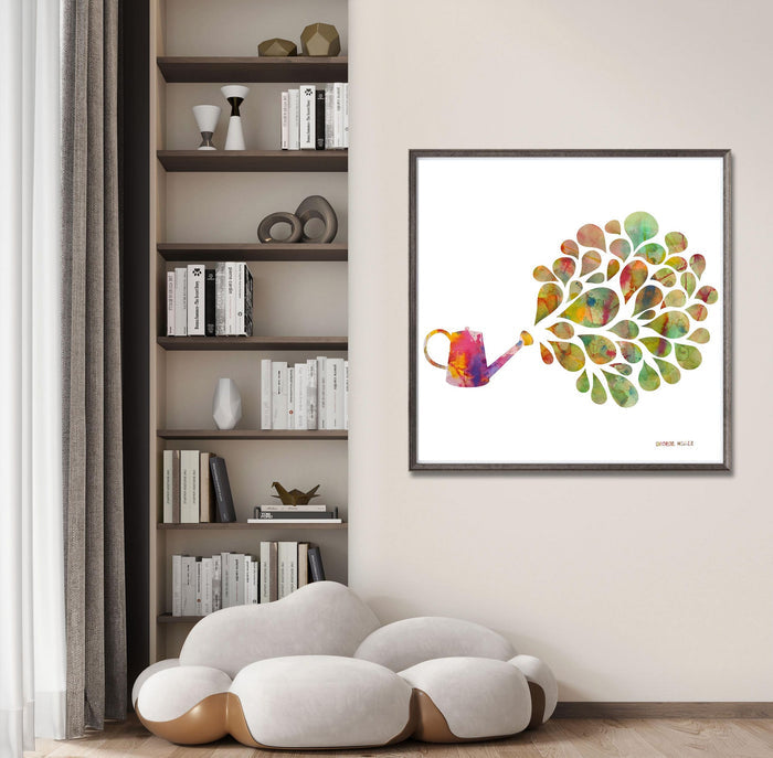 Watercolor Print, Wall Art Prints, Abstract Art Print, Art Print, Watering Can, Modern Art, Original Art Watercolor, Kids Room Decor