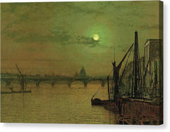 Waterloo Bridge, London, Looking East - Canvas Print