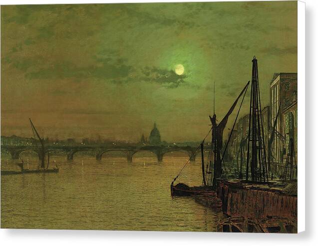 Waterloo Bridge, London, Looking East - Canvas Print