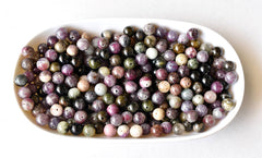 Watermelon Tourmaline Beads, Natural Round Crystal Beads 4mm to 10mm