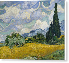 Wheat Field with Cypresses - Canvas Print
