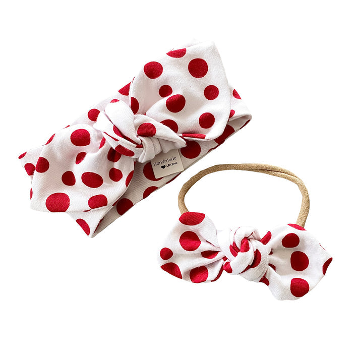 White Red Polka Dots Headbands