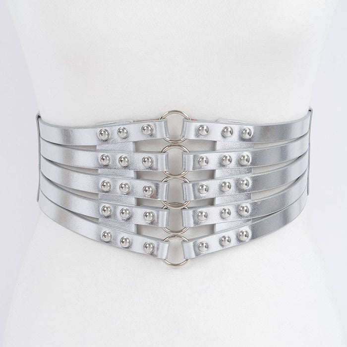 Wicked Weave Stud Waist Elastic Belt