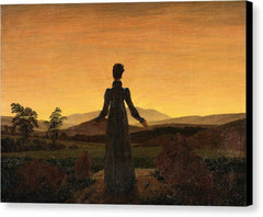Woman Before the Rising Sun - Canvas Print